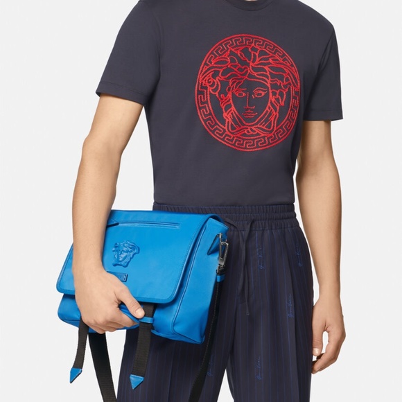 Versace La Medusa Nylon Messenger Bag - Picture 9 of 16